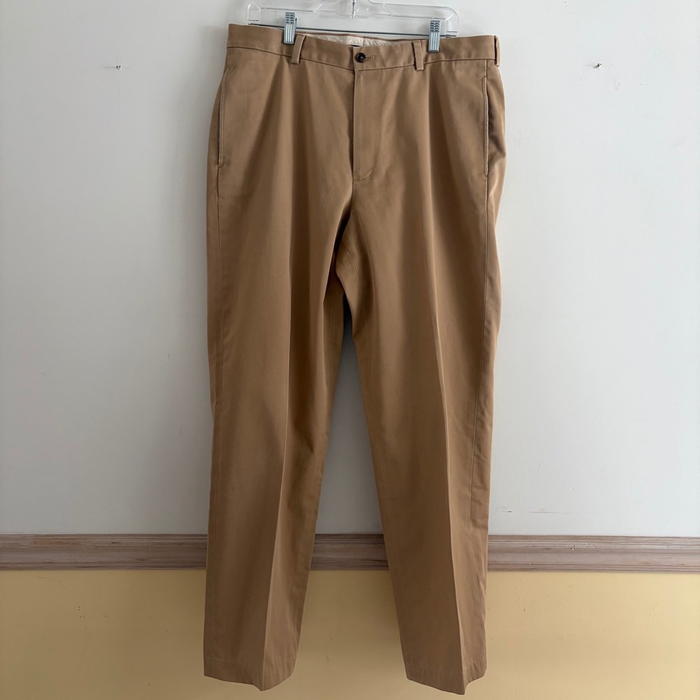 Brooks Brothers Advantage Chino Hudson Men 36x34 Khaki Tan Cotton Pants Straight